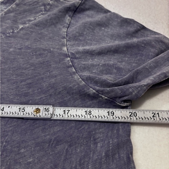 Jess & Jane Blue Gray Floral Art Top Small Cotton Raw Hem Pocket Boho USA - Picture 4 of 8